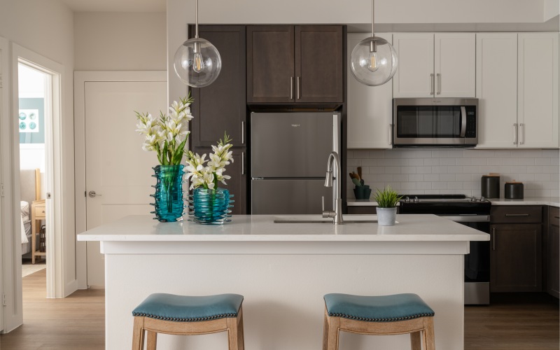kitchen with island and stainless steel appliances